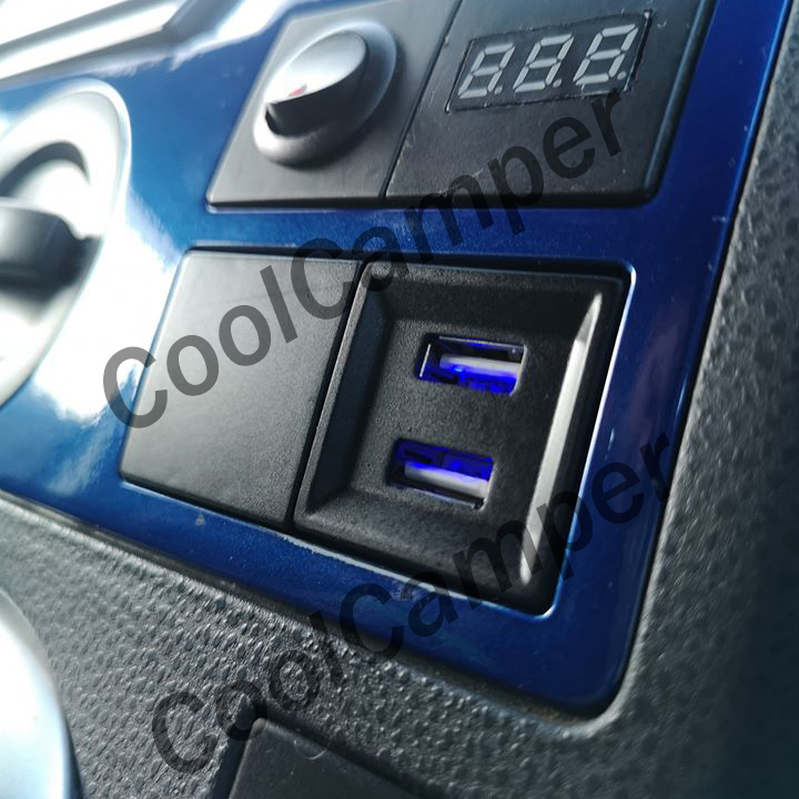 Blue OEM Style VW T5 DUAL USB PHONE CHARGER for Dash Blank (ASR) –  CoolCamper